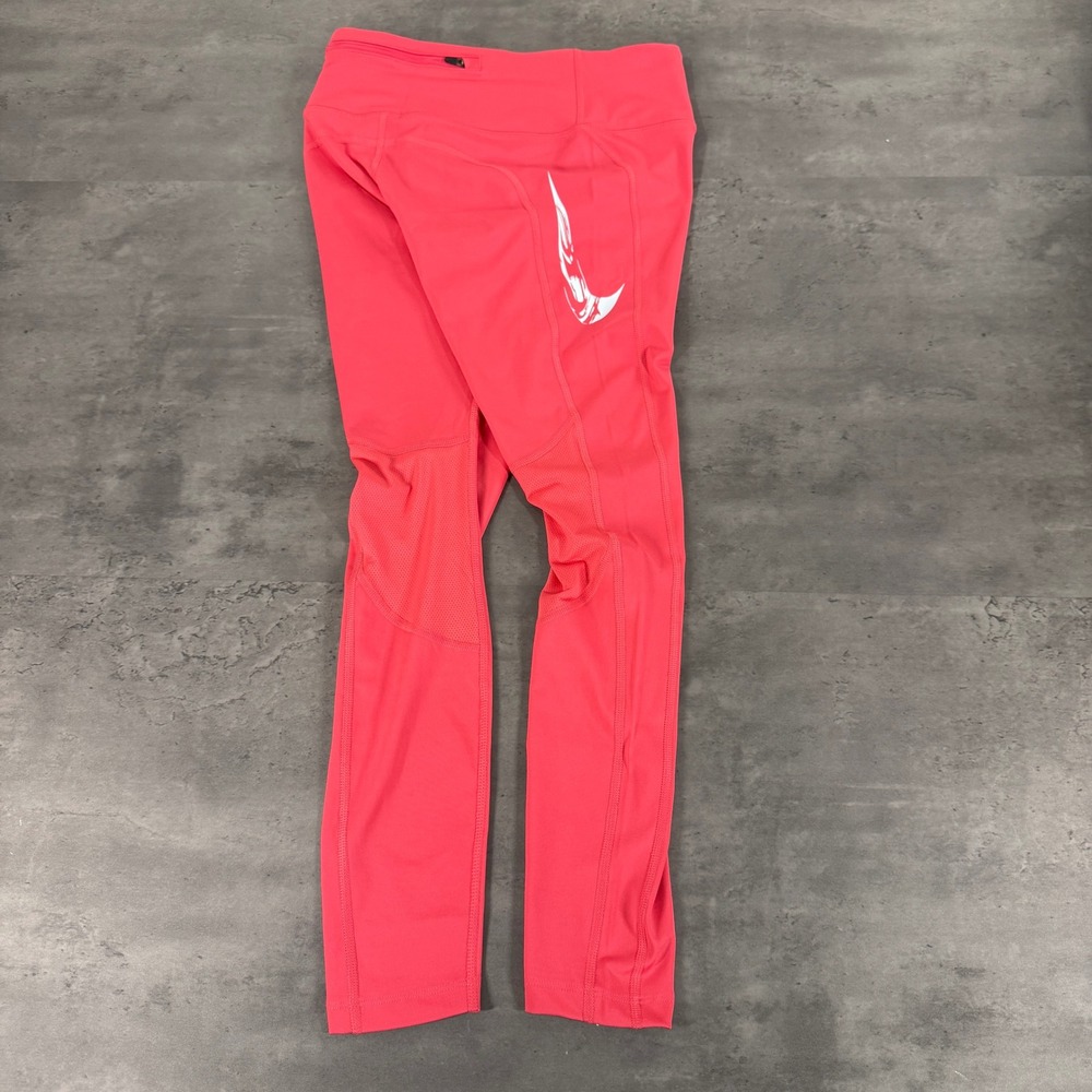 Nike Fast Dri-FIT Running Leggings Women Medium Pink 7/8 Graphic Tights Gym Yoga